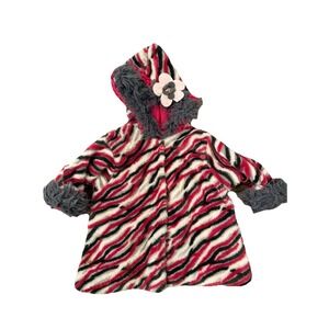 Corky & Company Girls' Floral Felted Thick Dress Coat Vintage Pink‎ Y2K Retro